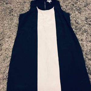 black and white shift dress